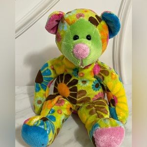 Vintage 70’s floral Douglas The cuddle toy bear plush.